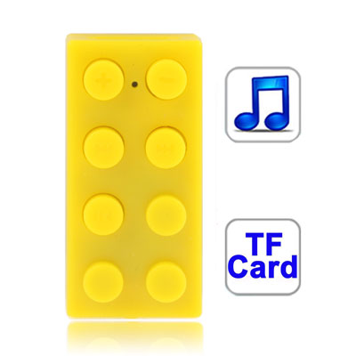 Building Block Style MP3 Player with TF (Micro SD) Card Slot (Yellow) - Click Image to Close